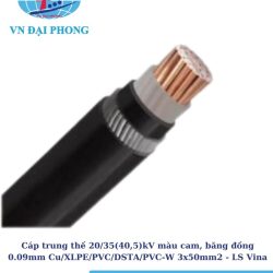 Cáp trung thế LS Vina 20/35(40,5)kV màu cam, băng đồng 0.09mm Cu/XLPE/PVC/DSTA/PVC-W 3x50mm2