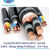 Dây cáp điện LS Vina Cu/XLPE/PVC/DSTA/PVC 3x120 24kV. Băng đồng 0.09mm